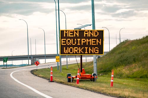 changeable construction sign